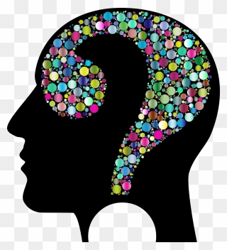 Brain With Question Marks Clipart