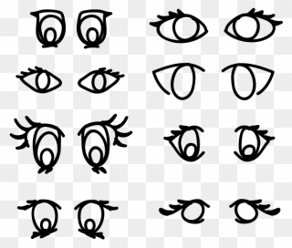 Eyes Collection - Cartoon Eyeballs Black And White Clipart - Png Download