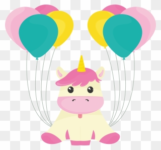 Clipart Balloons Peach - Clip Art Unicorn Borders Png Transparent Png