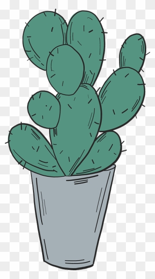 Cactus In A Pot Clipart - Eastern Prickly Pear - Png Download