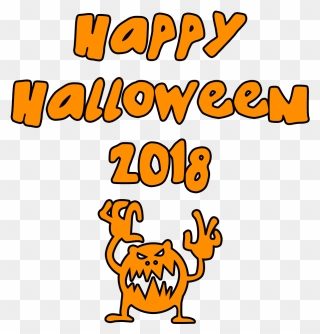 Happy Halloween 2018 Scary Monster - Portable Network Graphics Clipart