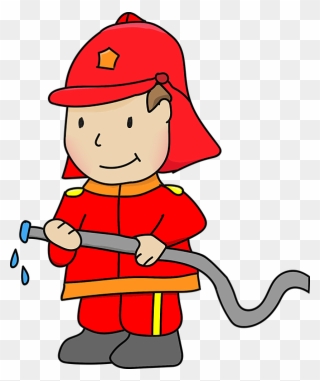 Cartoon Firefighter - Firefighter Drawing For Kids Clipart