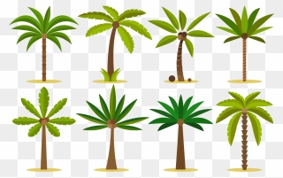 Vector Graphics Palm Trees Clip Art Design Tattoo Art - Palmier Flat Design - Png Download