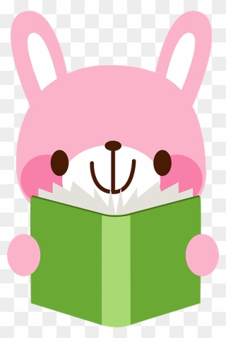 Rabbit Reading Book Clipart - Cartoon - Png Download