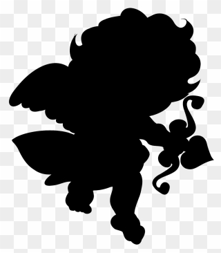 Small Cupid Silhouette - Cupid In Silhouette Clipart