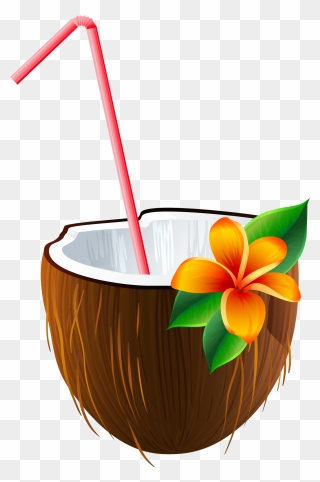 Exotic Clipart Moana - Coconut Drink Cartoon Png Transparent Png
