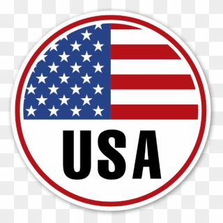 Usa Round Flag Sticker - Round American Flag Png Clipart