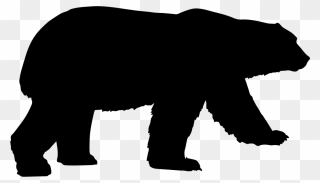 Grizzly Bear Silhouette American Black Bear Clip Art - Vector Polar Bear Silhouette - Png Download