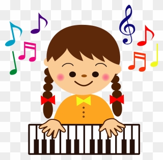 Child Girl Play Piano Clipart - St Patrick Day Music Activities - Png Download
