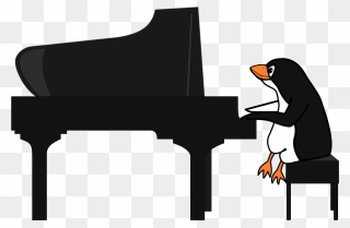 Penguin Playing Piano Clipart - Png Download