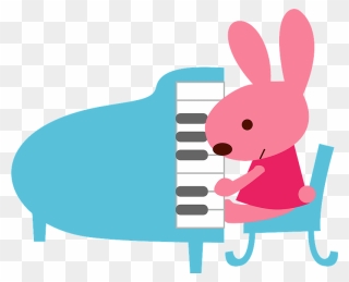 Rabbit Playing Piano Clipart - Png Download