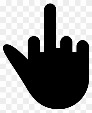 Middle Finger Up Signal Of Black Hand Svg Png Icon - Logo Jari Manis Clipart