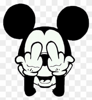 Mickey Mouse Middle Finger Drawing The Finger Clip - Mickey Mouse Sacando El Dedo Del Medio - Png Download