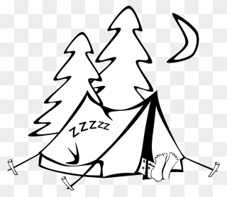 Camping Black And White Clip Art - Png Download