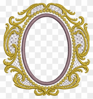 Gold Oval Frame Png - Circle Embroidery Design Free Download Clipart