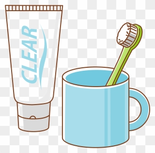 Toothbrush Toothpaste Clipart - コップ 歯ブラシ 歯磨き粉 イラスト - Png Download