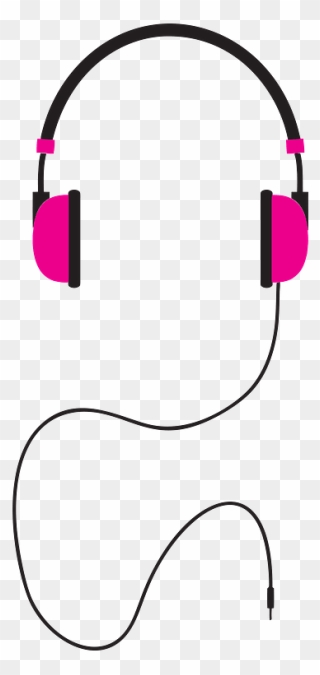 Headphones Illustration Clipart - Headphone Clipart Pink - Png Download