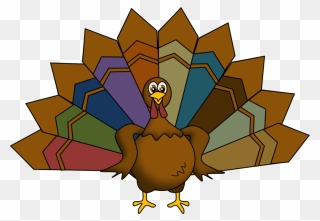 Cute Turkey Clipart - Colorful Carton Turkey Feathers - Png Download
