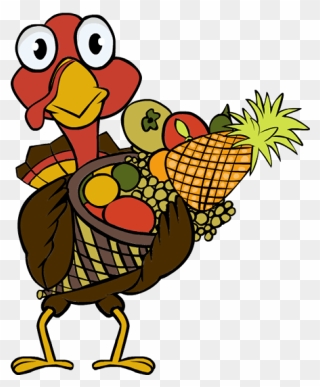 Turkey Clipart Simple - Clipart Thanksgiving Fruit Basket - Png Download