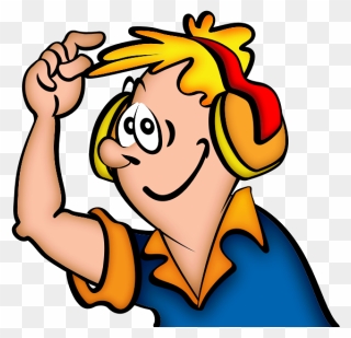 Boy With Headphones Vector Graphics - Man With Hat Clipart - Png Download