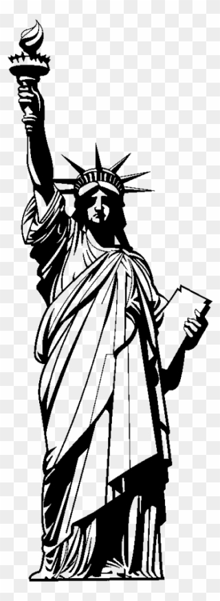 Statue Of Liberty Black And White Png - Clip Art Statue Of Liberty Transparent Png