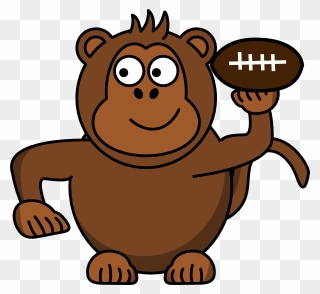 Monkey Clipart Football - Clipart Sad Monkey - Png Download