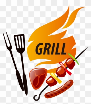 Barbecue Chicken Shish Kebab - Grilled Chicken Logo Png Clipart