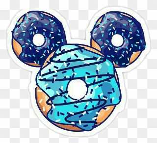 Stickers Tumblr Cute Overlay Dount Blue Kawaii Cake - Donut Mickey Clipart