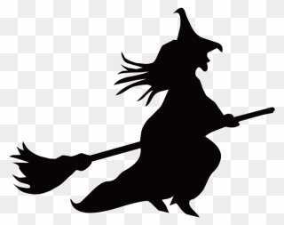 Witchcraft Broom Vector Graphics Image Witch Flying - Black Witch On Broomstick Clipart
