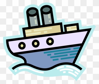 Vector Illustration Of Cruise Ship Or Ocean Liner Passenger - Cruise Ship Clipart