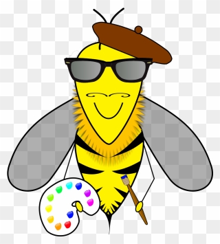 Hipster Bumblebee Svg Clip Arts - Artist Bee Clip Art - Png Download