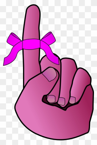 Finger Tied With A Bow Tie - Finger Reminder Clipart