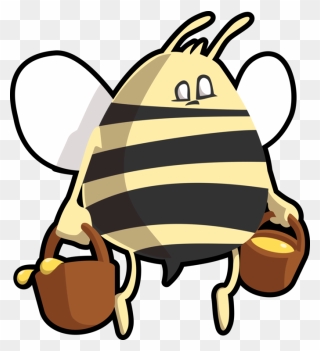 Honeycomb Clipart Bumble Bee - Western Honey Bee Cartoon - Png Download