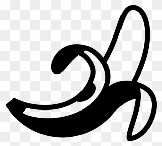 Banana Emoji Clipart - Black And White Banana Emoji - Png Download