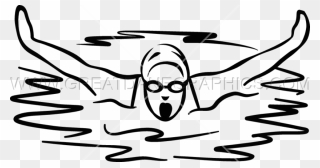 Clipart Swimming To Swim - Swimming Black And White - Png Download