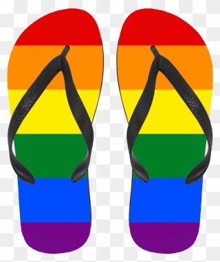 Transparent Lesbian Clipart - Rainbow Pride Flip Flops - Png Download