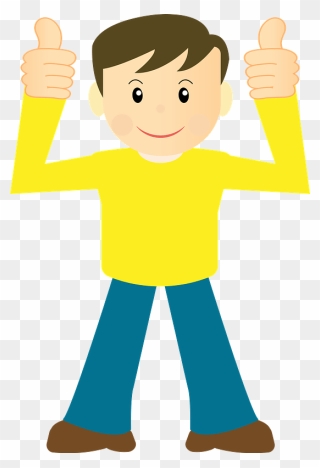 Man Thumbs Up Clipart - 両手 サムズ アップ イラスト - Png Download