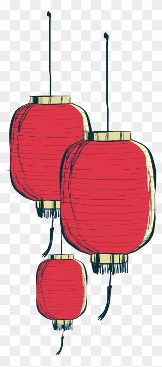 Painted Paper Chinese Hand Lantern Png Download Free - Chinese Lantern Vector Png Clipart