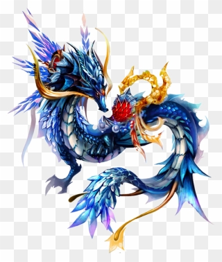 Blue Chinese Fire Dragon Clipart