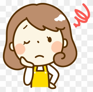Woman Worry Think Clipart - 困っ た お母さん イラスト - Png Download