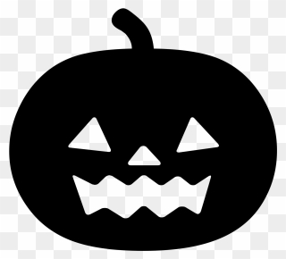 Open License Black And White Clipart Pumpkin Graphic - Jack O Lantern Icon - Png Download
