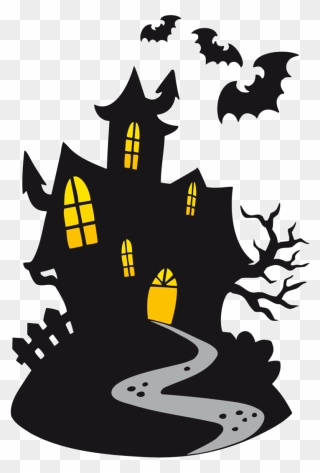 Haunted House Halloween Clip Art - Halloween Clipart Haunted House - Png Download