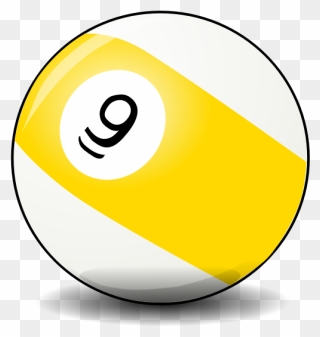 Vector Clip Art Of Pool Ball - 9 Ball - Png Download