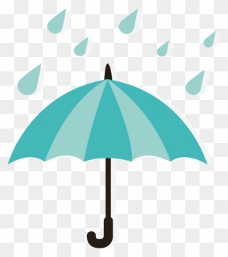 Drawing Raindrops Object - Umbrella Cartoon With Rain Clipart