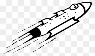 Rocketship - Rocket Black And White Clipart
