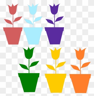 Tulips In Pot Silhouettes Svg Clip Arts - Flower Mothers Day Clipart - Png Download