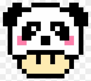Panda Mario Mushroom - Easy Pixel Art Mario Mushroom Clipart