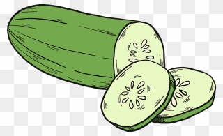 Cut Cucumber Clipart - Cutting Cucumber Clipart - Png Download