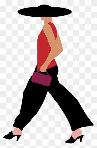 Fashion Woman Walking Clipart - Clip Art Fashion Woman Png Transparent Png