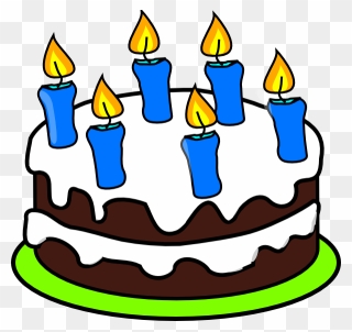 Cake 6 Candles Clip Art At Clker - Png Download